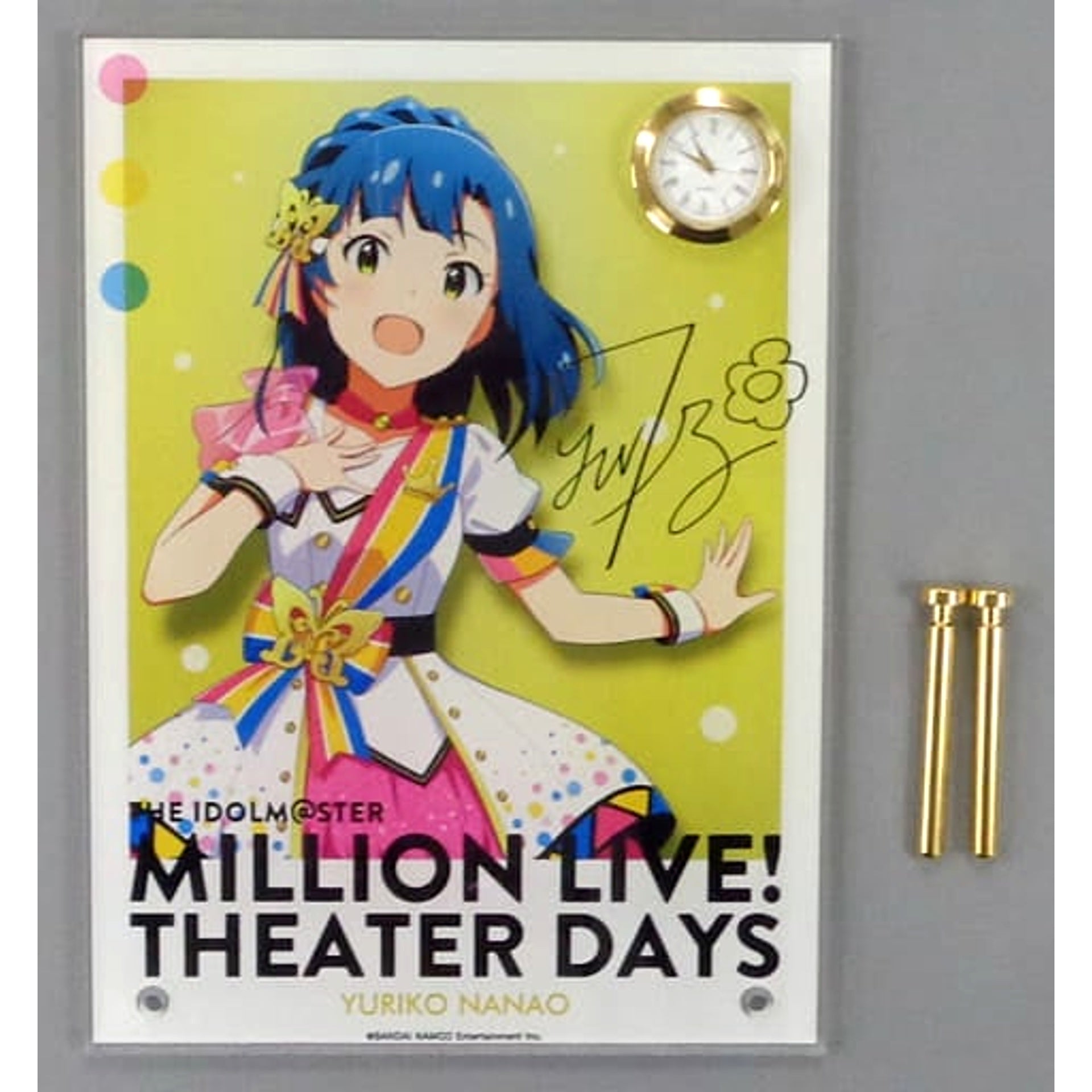The Idolmaster Million Live! Theater Days Yuriko Nanao Signed Clock Acrylic Art Nouvelle Tricolore Ver. 1st Anniversary in Akihabara [USED]