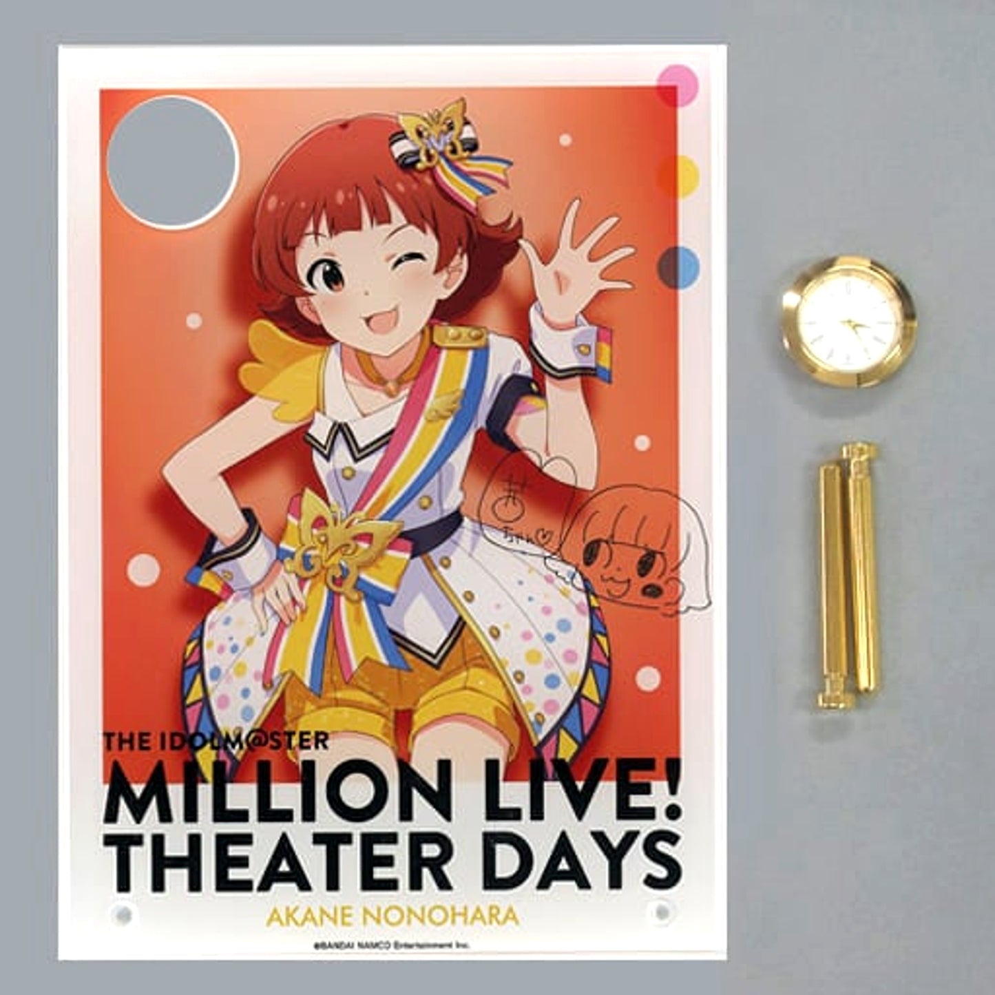The Idolmaster Million Live Theater Days Akane Nonohara Signed Ver. Acrylic Art with Clock Nouvelle Tricolore Ver. 1st Anniversary in Akihabara [USED]