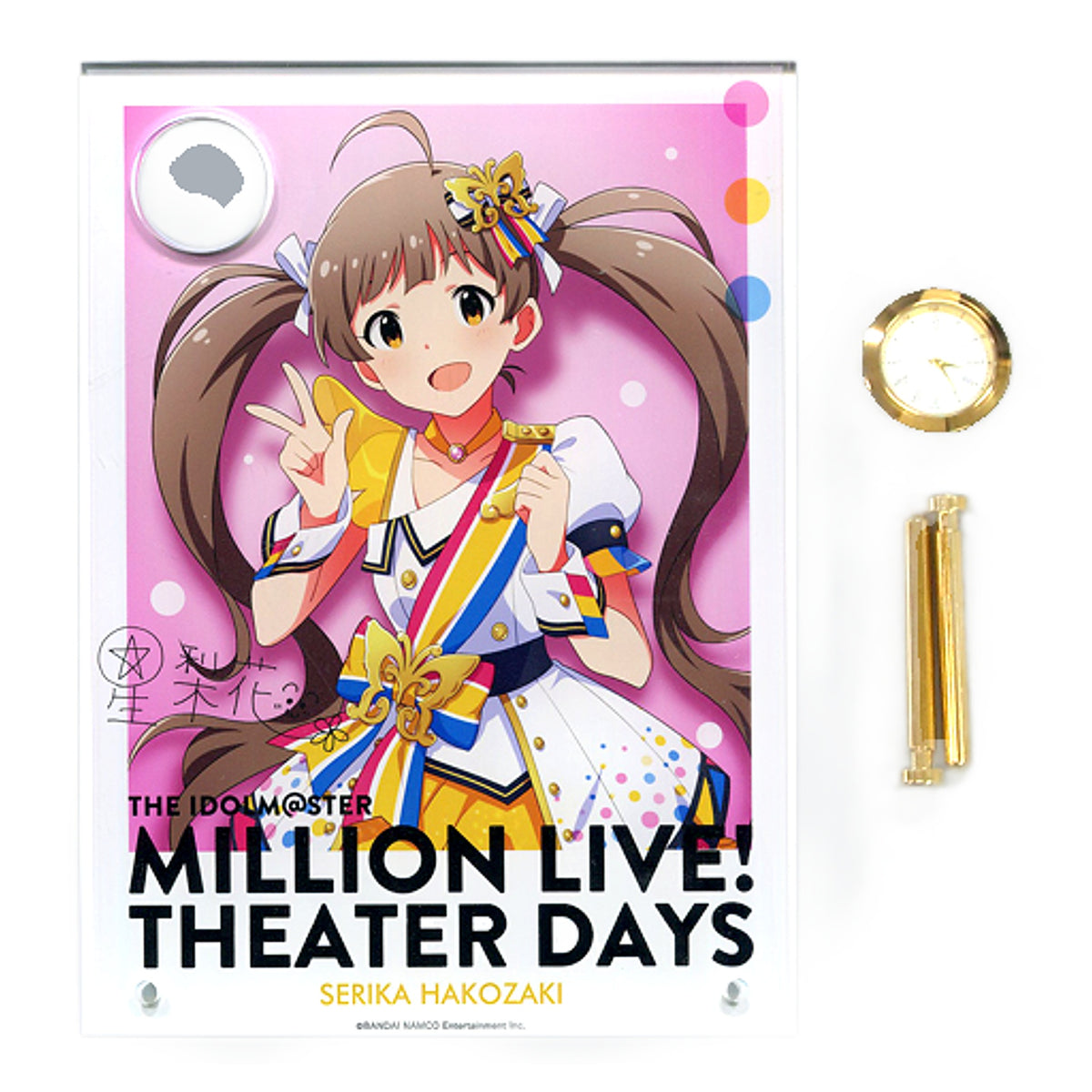 Serika Hakozaki Signed Ver. The Idolmaster Million Live! Theater Days Nouvelle Tricolore Ver. 1st Anniversary in Akihabara Acrylic Art with Clock [USED]