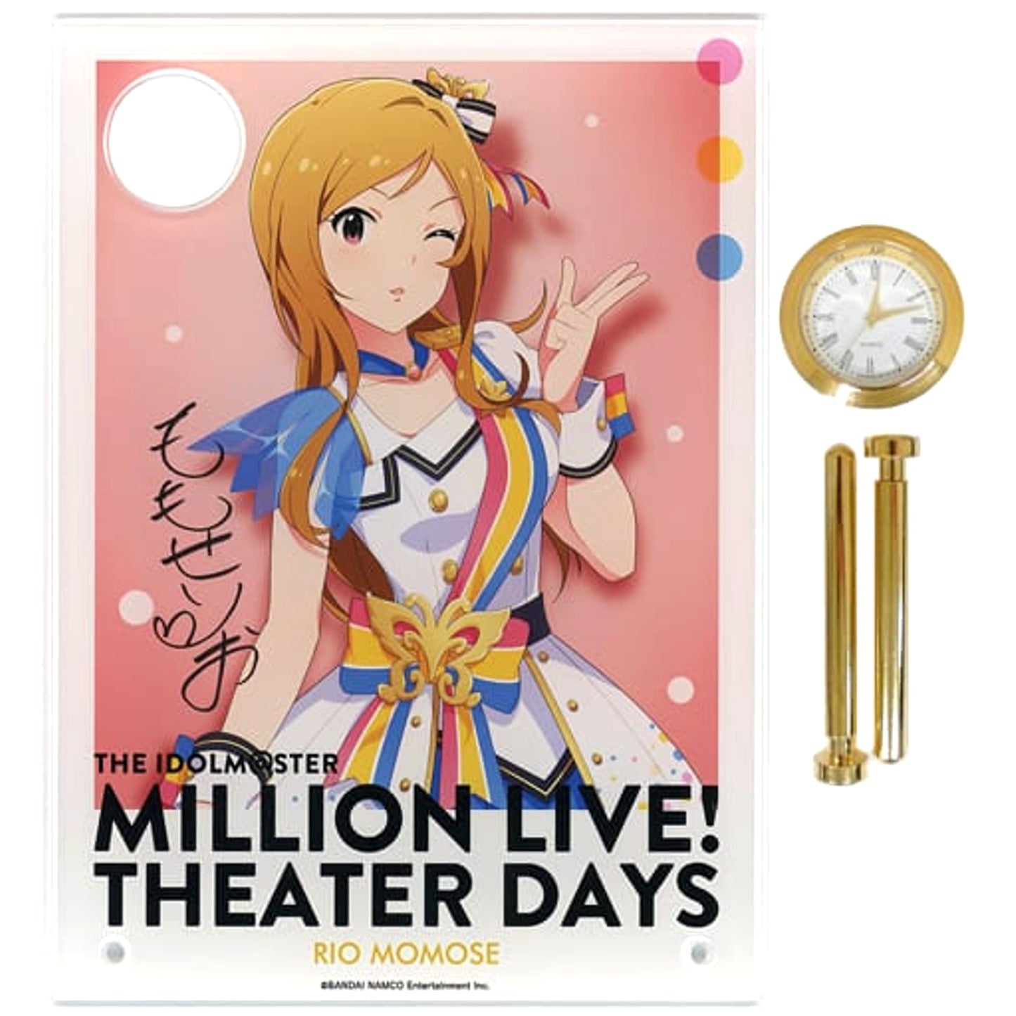 The Idolmaster Million Live Theater Days Rio Momose Signed Ver. Acrylic Art with Clock Nouvelle Tricolore Ver. 1st Anniversary in Akihabara [USED]
