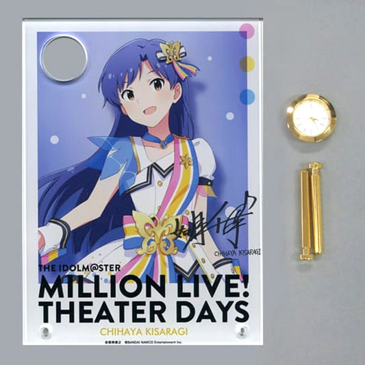 The Idolmaster Million Live! Theater Days Chihaya Kisaragi Signed Clock Acrylic Art Nouvelle Tricolore Ver. 1st Anniversary in Akihabara [USED]