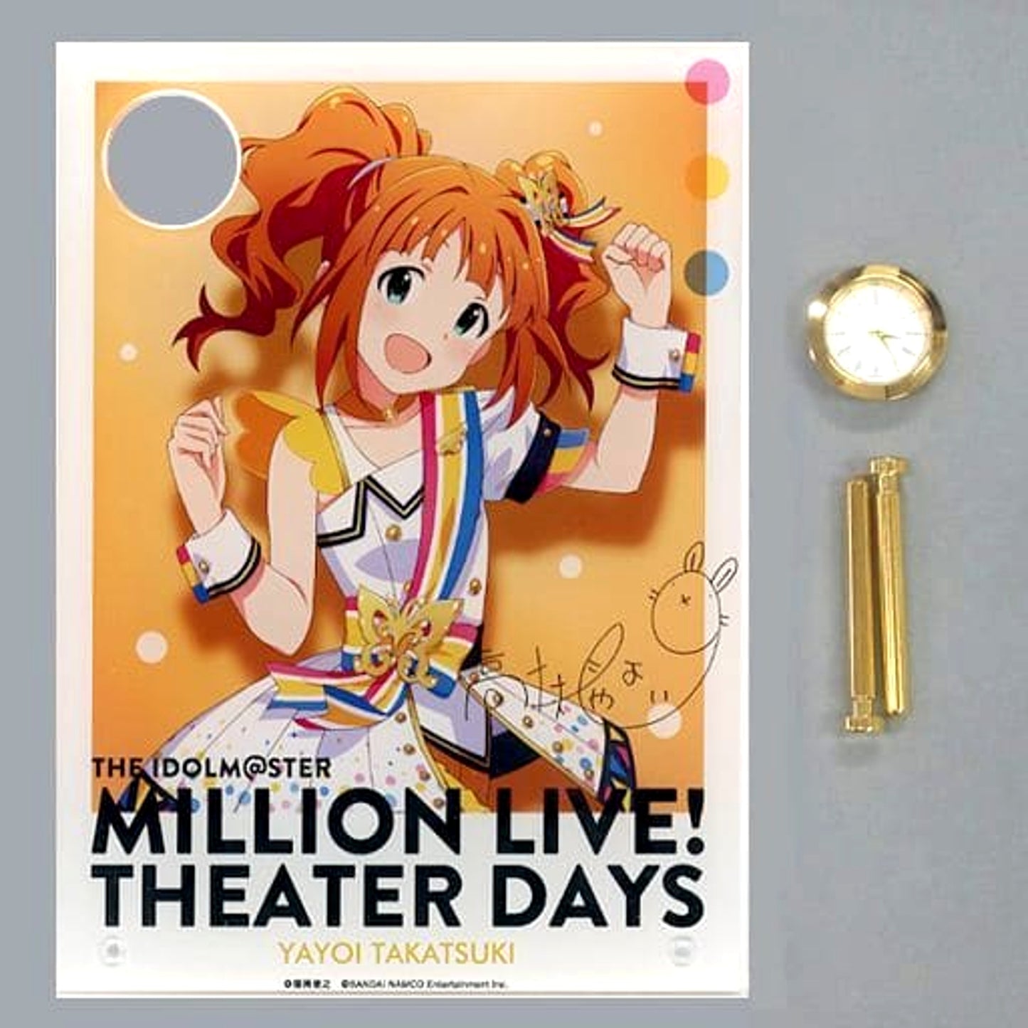 The Idolmaster Million Live Theater Days Yayoi Takatsuki Signed Ver. Acrylic Art with Clock Nouvelle Tricolore Ver. 1st Anniversary in Akihabara [USED]