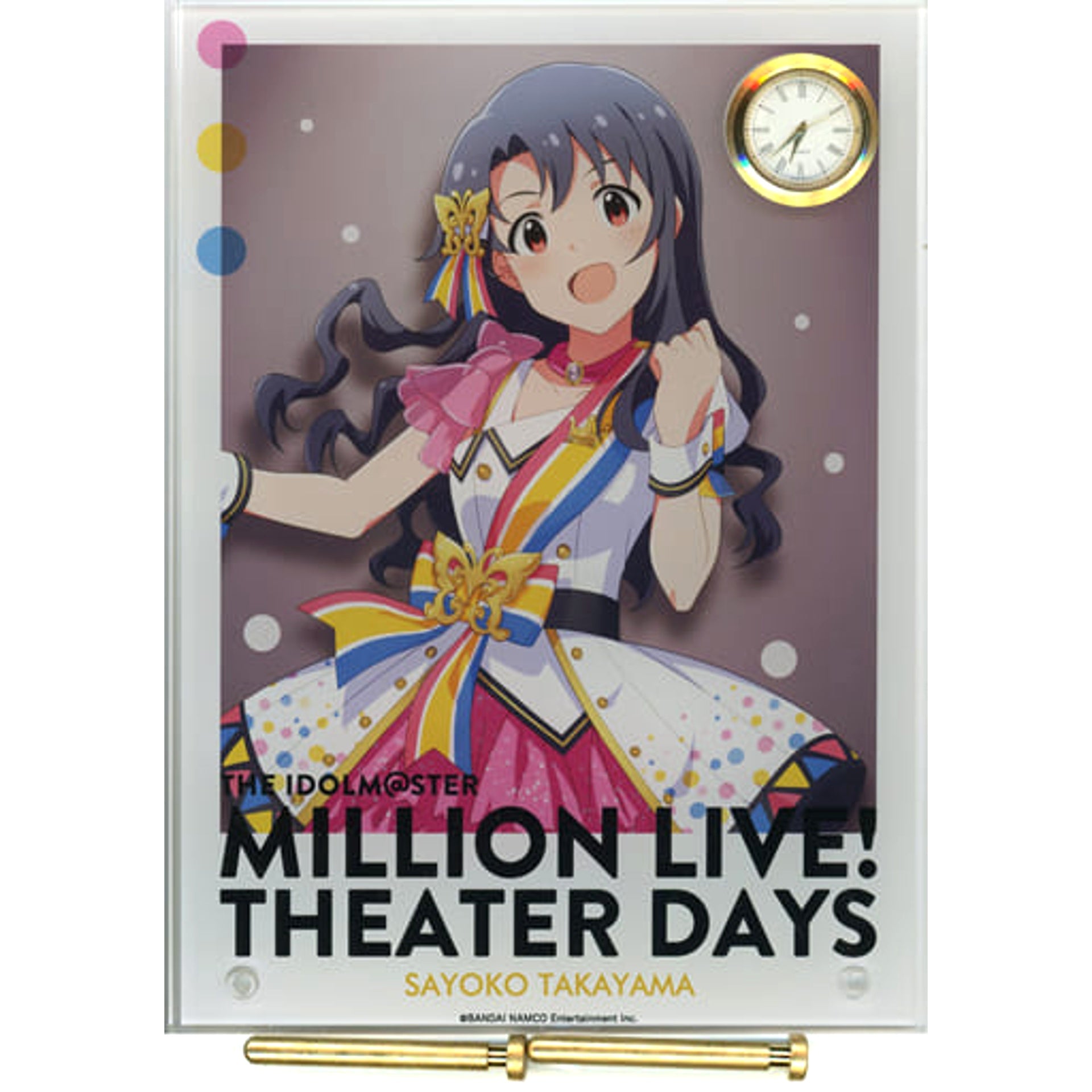 The Idolm@ster Million Live! Theater Days Sayoko Takayama No Signature Ver. Acrylic Art with Clock Nouvelle Tricolore Ver. 1st Anniversary in Akihabara [USED]