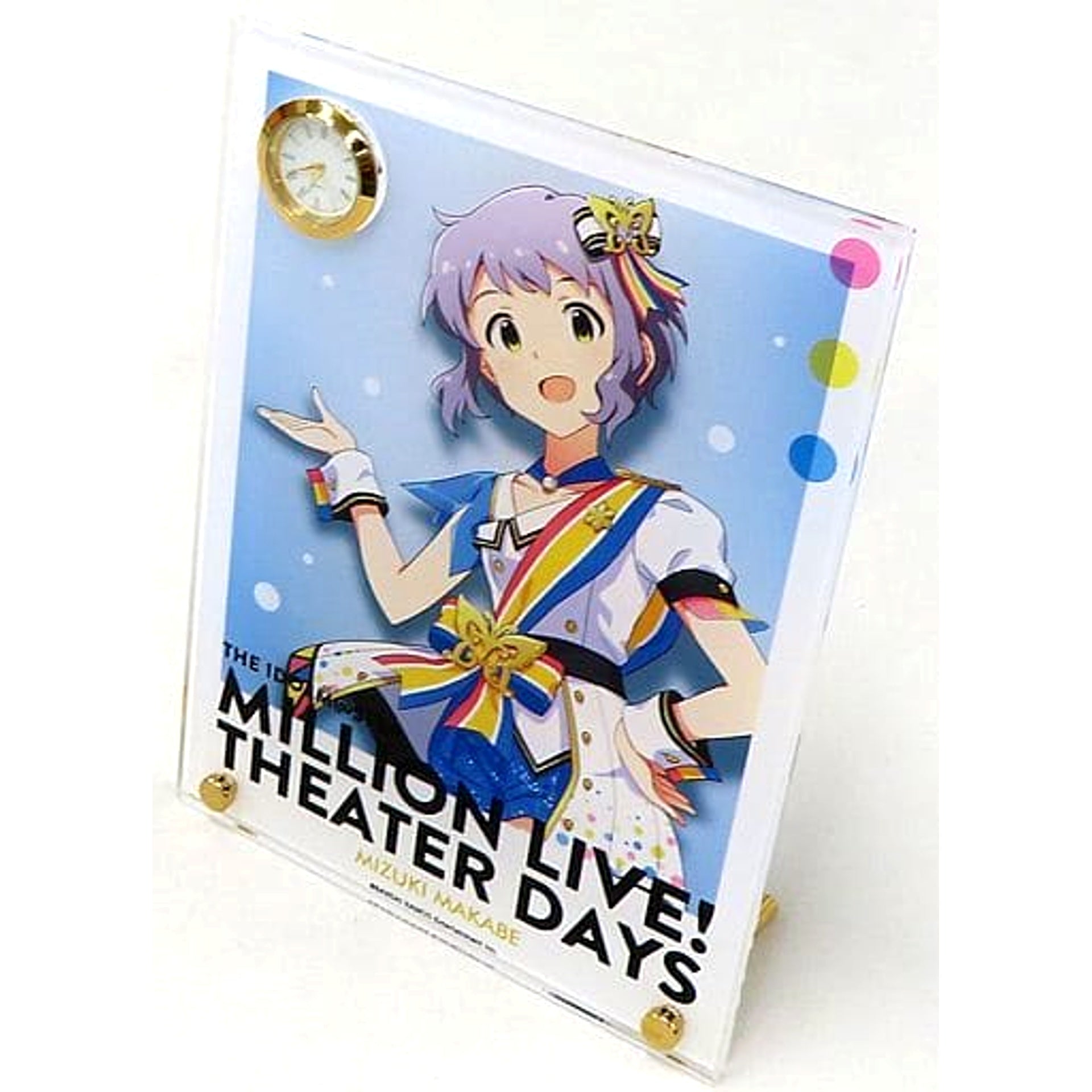 THE IDOLM@STER MILLION LIVE! THEATER DAYS Mizuki Makabe Acrylic Art with Clock Nouvelle Tricolore Ver. 1st Anniversary in Akihabara No Sign Ver. [USED]
