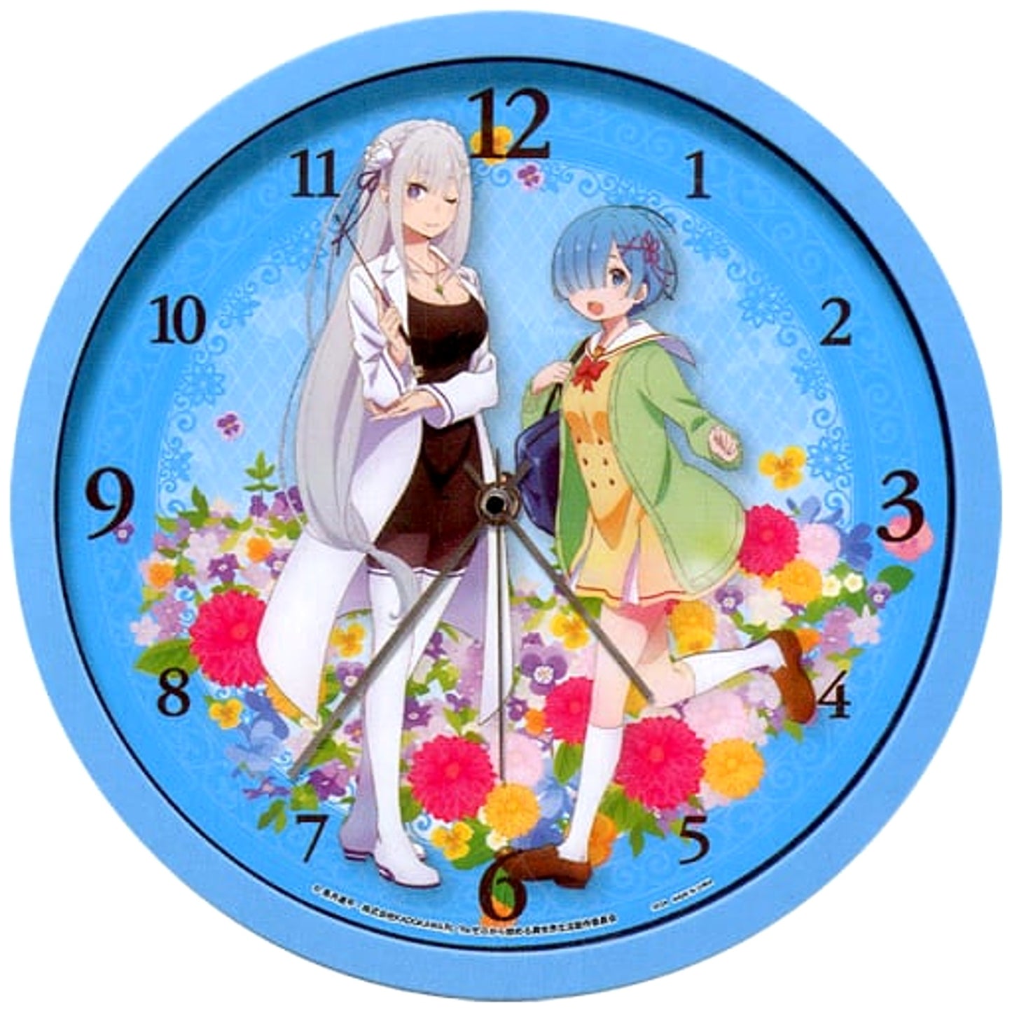 Re:Zero -Starting Life in Another World- Emilia and Rem A/Blue Premium Wall Clock [USED]