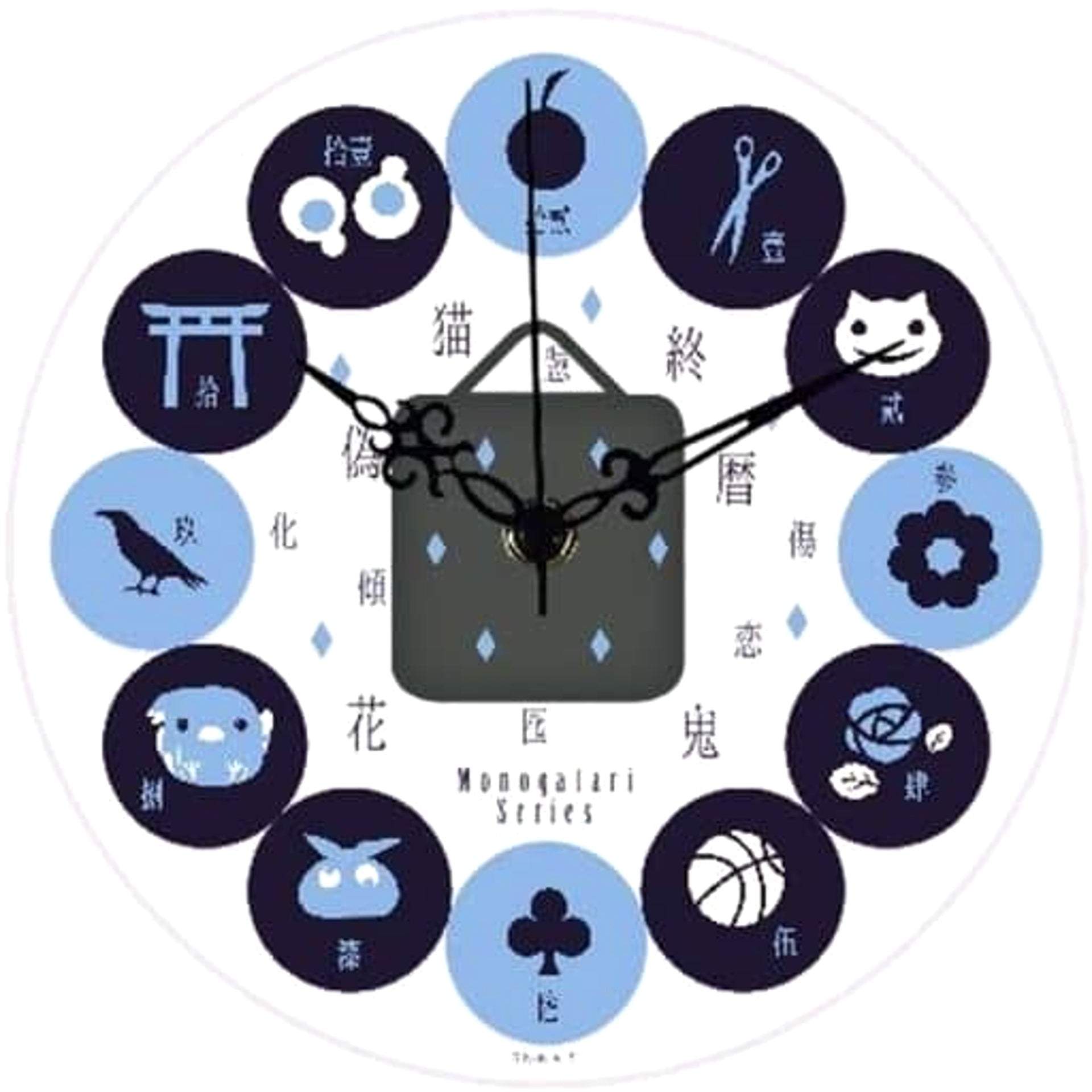 Monogatari Series Motif Clear Wall Clock Sega Store Exclusive [USED]
