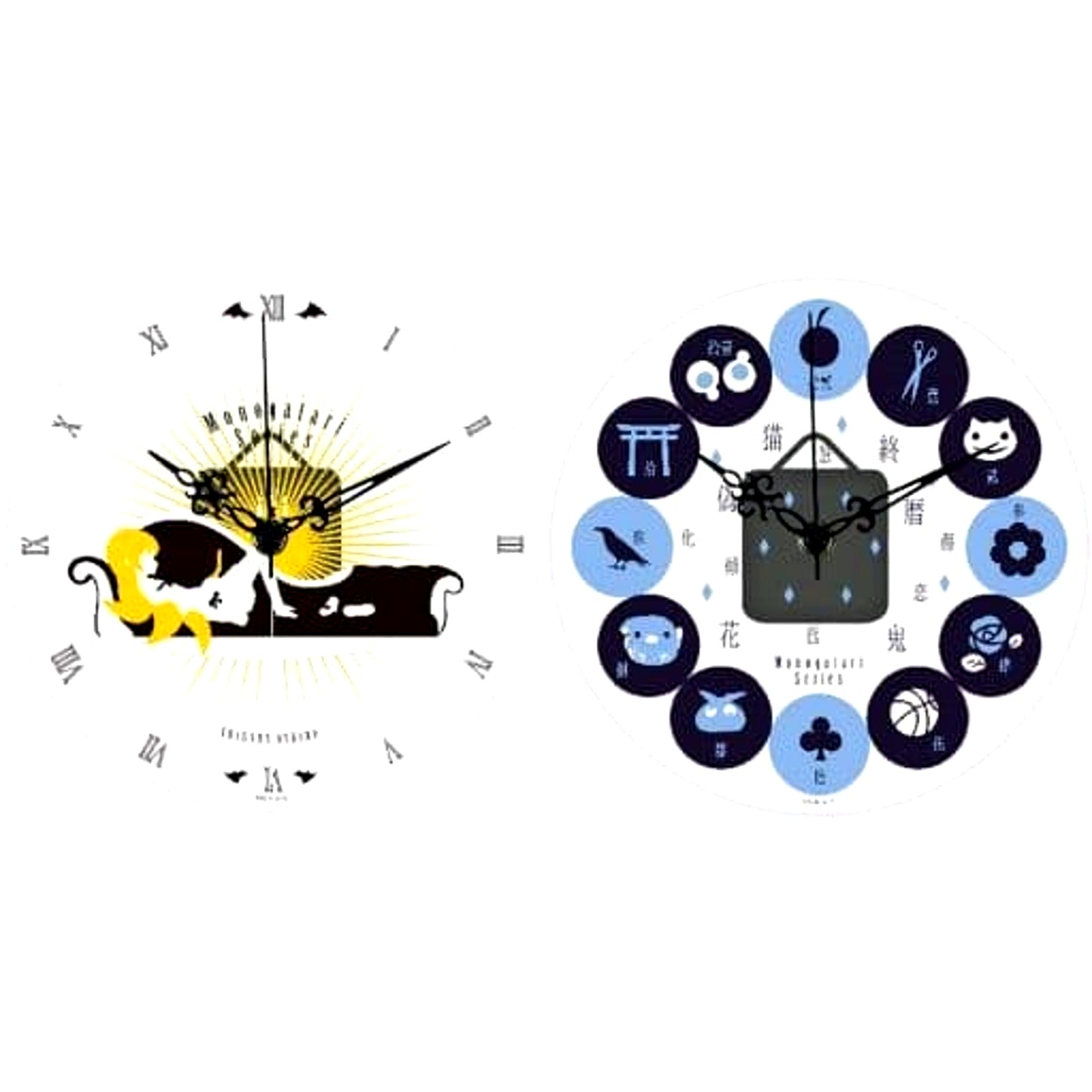 Monogatari Series Set of 2 Types Clear Wall Clock Sega Store Limited [USED]