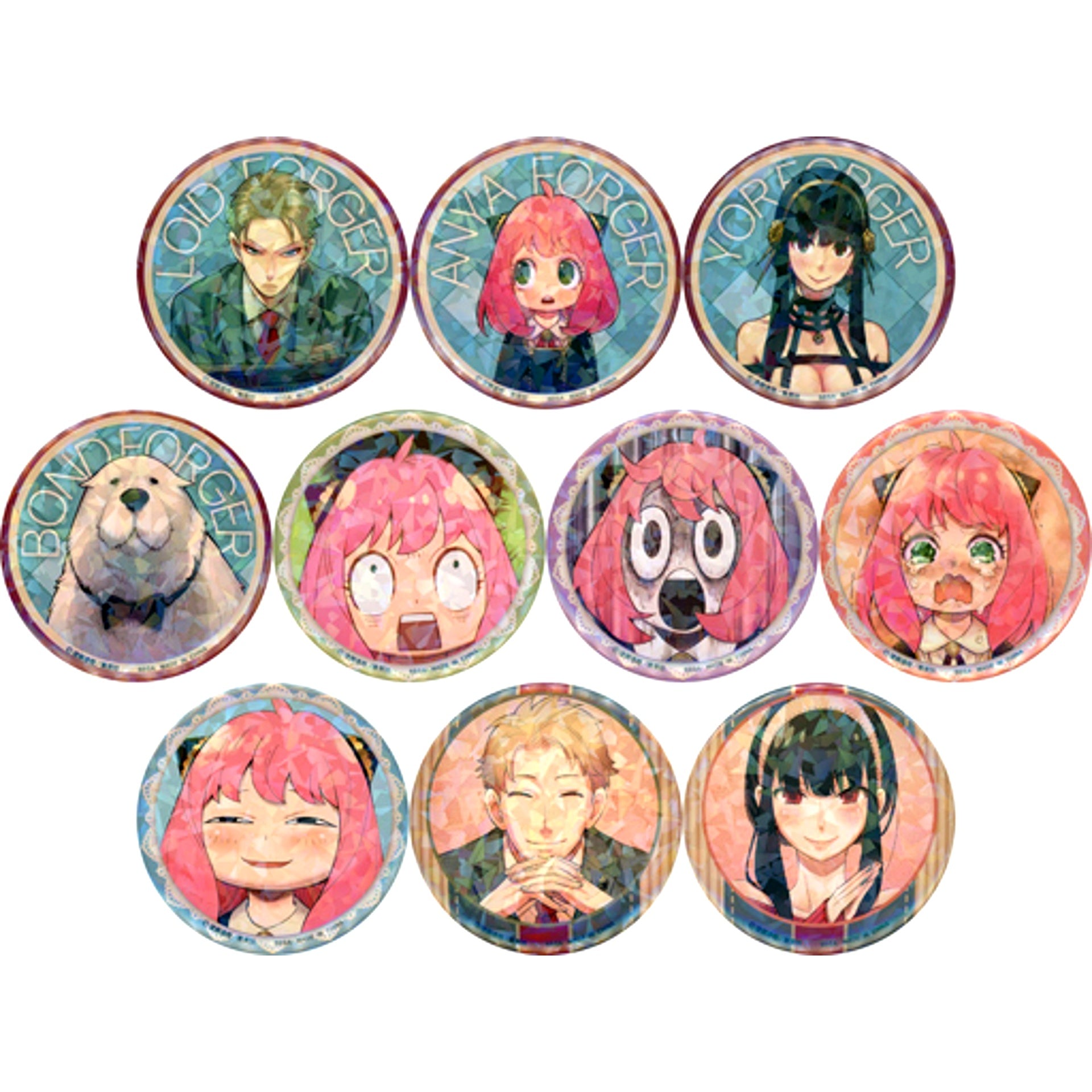 Set of 10 Badge SPY x FAMILY [USED]
