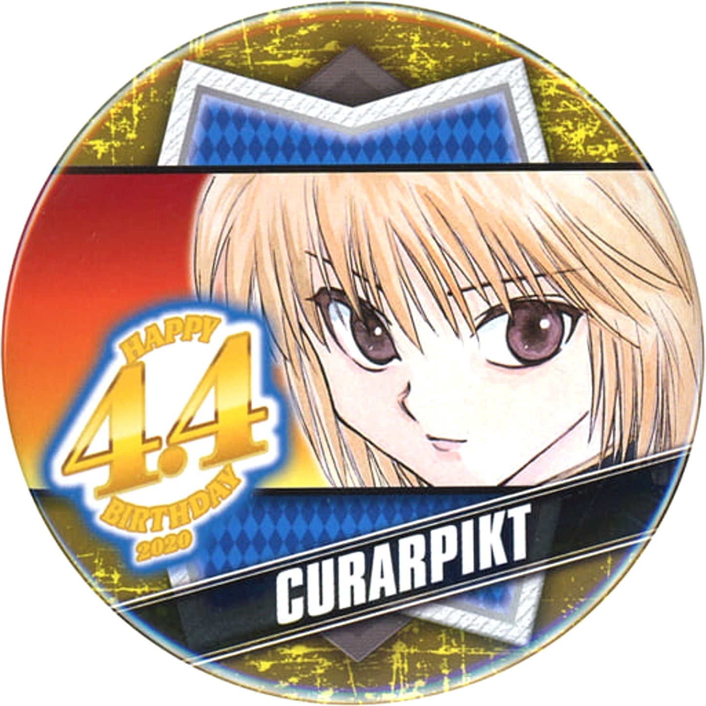 Kurapika Hunter x Hunter Birthday Button [USED]