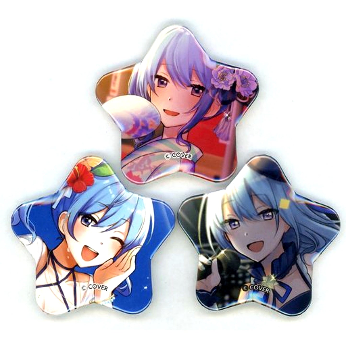 Single Hoshimachi Suisei Virtual YouTuber Hololive Drawn Star Shape Button Hoshimachi Suisei Birthday & 3rd Anniversary [USED]