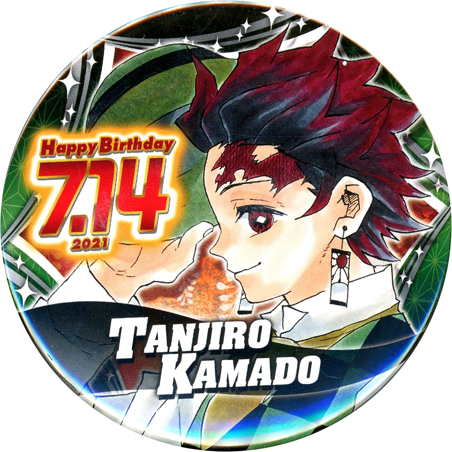 Tanjiro Kamado Demon Slayer: Kimetsu no Yaiba Birthday Button 2021 [USED]