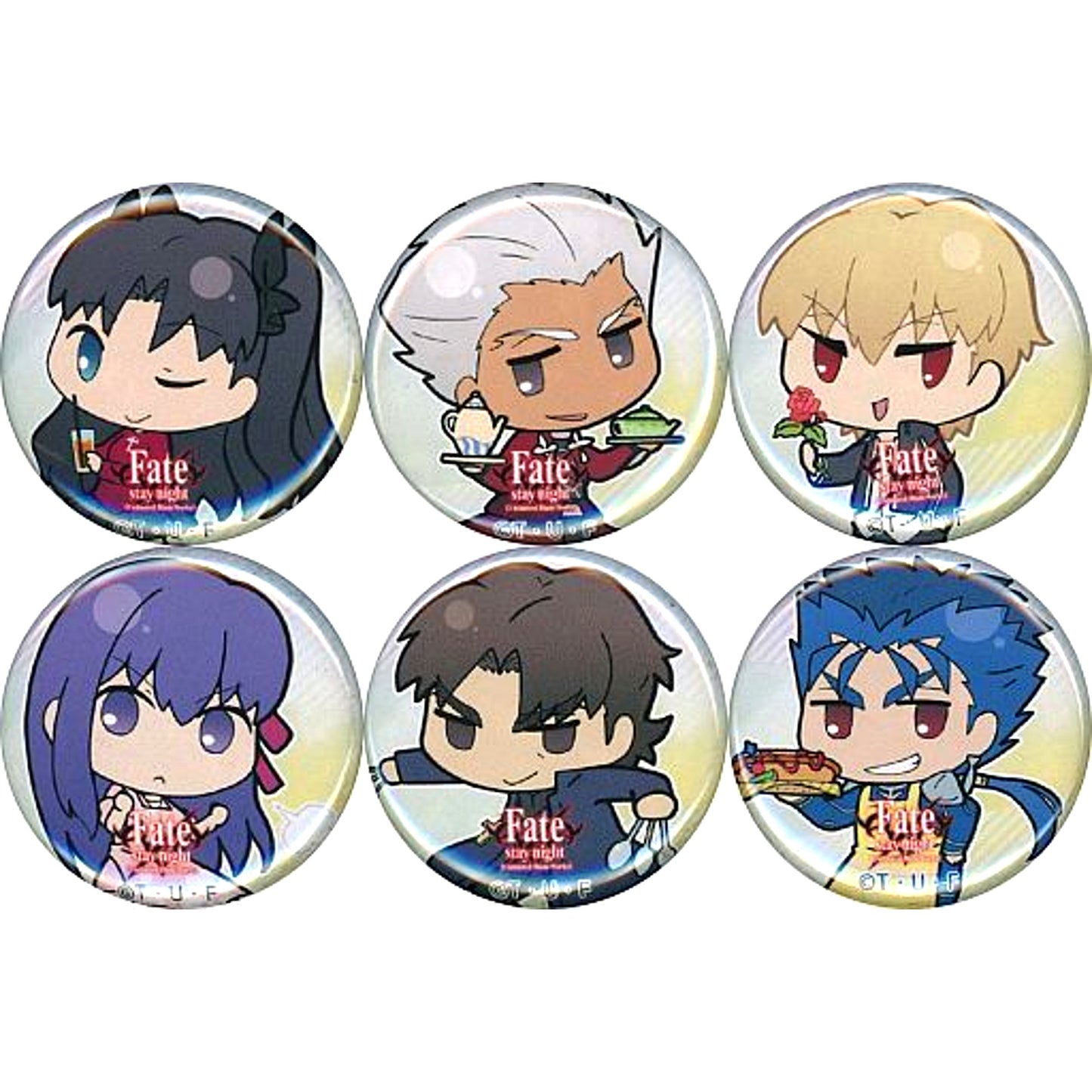 Set of 6 Group Fate/stay night Single Item SD B Set Button Good Work Wrap up Set C88 Fate/stay night Unlimited Blade Works [USED]