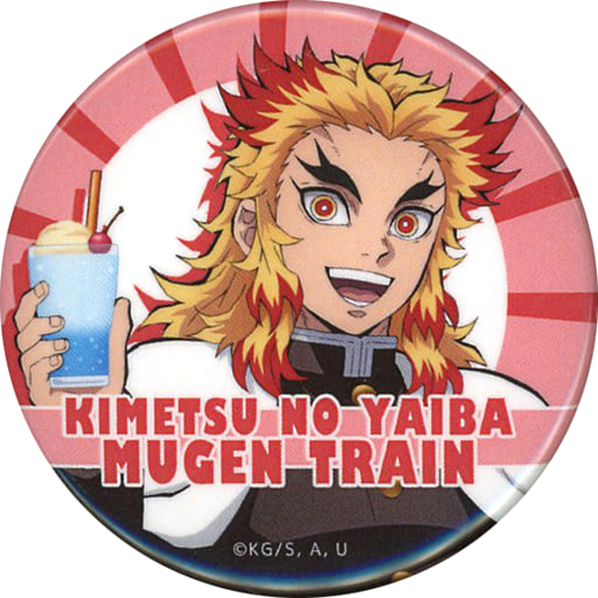 Demon Slayer: Kimetsu no Yaiba the Movie: Mugen Train Kyojuro Rengoku Newly Drawn Illustration Can Badge Ufotable Cinema Limited Buttons [USED]
