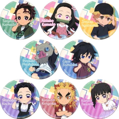 Demon Slayer: Kimetsu no Yaiba Tanjiro Kamado & Others Can Badge Lawson Summer Uniform LAWSON Limited All 8 Types Set Buttons [USED]