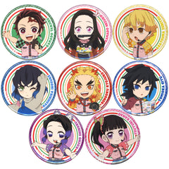 Demon Slayer: Kimetsu no Yaiba Nezuko Kamado & Others Trading Can Badge Tokyo Dome City Attractions Total Concentration! Omotenashi Daisakusen Limited All 8 Types Set Buttons [USED]