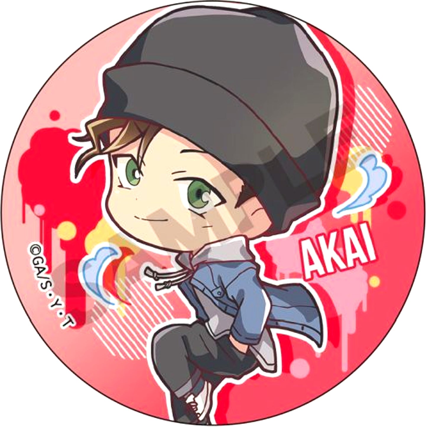 Shuichi Akai Detective Conan Trading Button Pyon Chara [USED]
