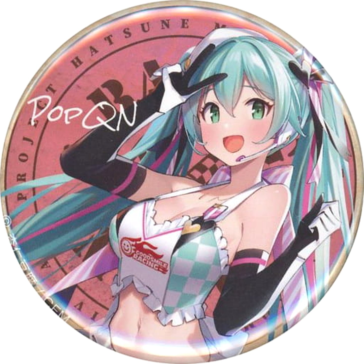 VOCALOID Hatsune Miku 2019 Ver. 100th GT Race Commemoration Omnibus Art Trading Can Badge Buttons [USED]