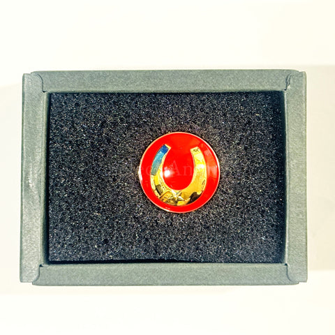 Horseshoe Design Uma Musume Pretty Derby Official Pin Button Gold Ver. 3rd EVENT WINNING DREAM STAGE [USED] — photo 1