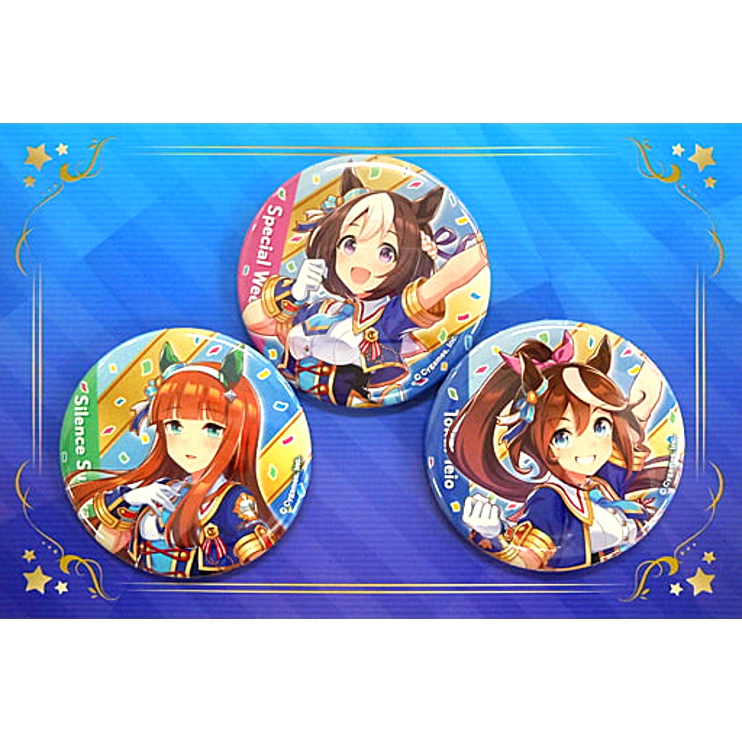 Special Week & Silence Suzuka & Tokai Teio Uma Musume Pretty Derby Official Button Set of 3 3rd EVENT Ver. 3rd EVENT WINNING DREAM STAGE [USED]