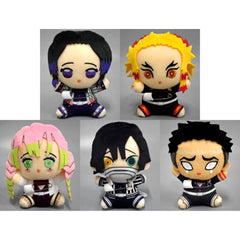 Demon Slayer: Kimetsu no Yaiba Kyojuro Rengoku & Others Sticky Plush Toy Badge Vol.2 All 5 Types Set Buttons [USED]