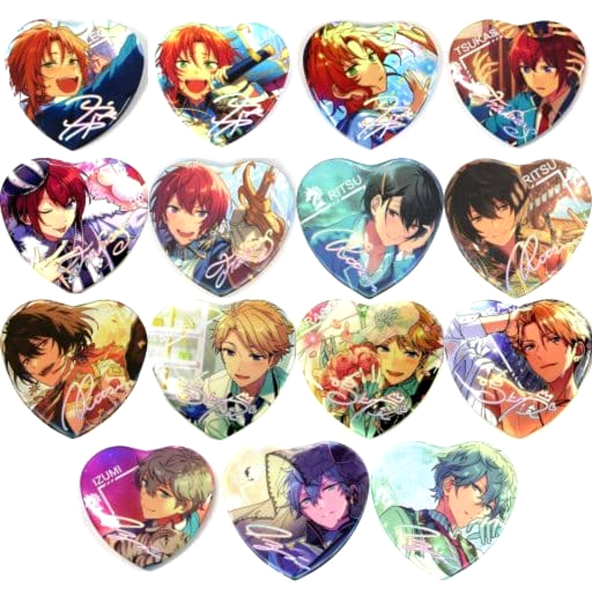 Leo Tsukinaga & Others Ensemble Stars! All 15 Types Set Desire Hologram Heart Button Knights China Limited [USED]
