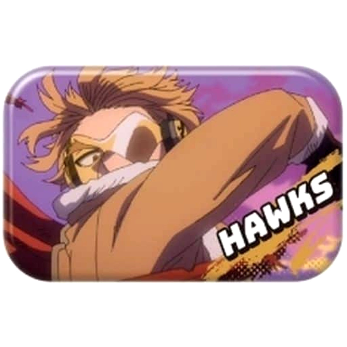 My Hero Academia Hawks Round Squiare Can Badge 6 Buttons [USED]