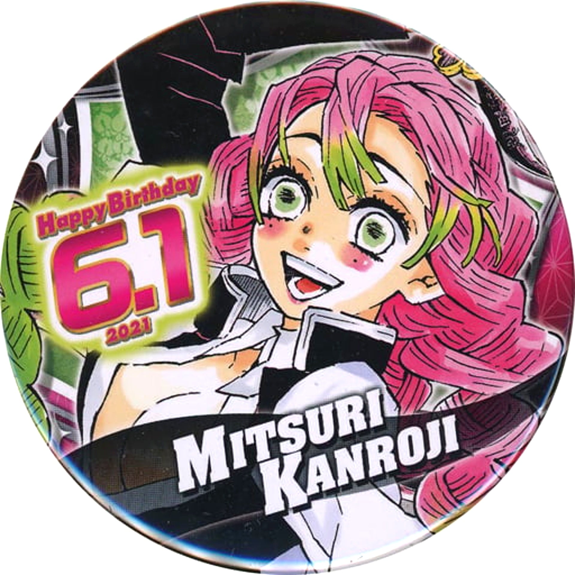 Mitsuri Kanroji Demon Slayer Birthday Button 2021 [USED]