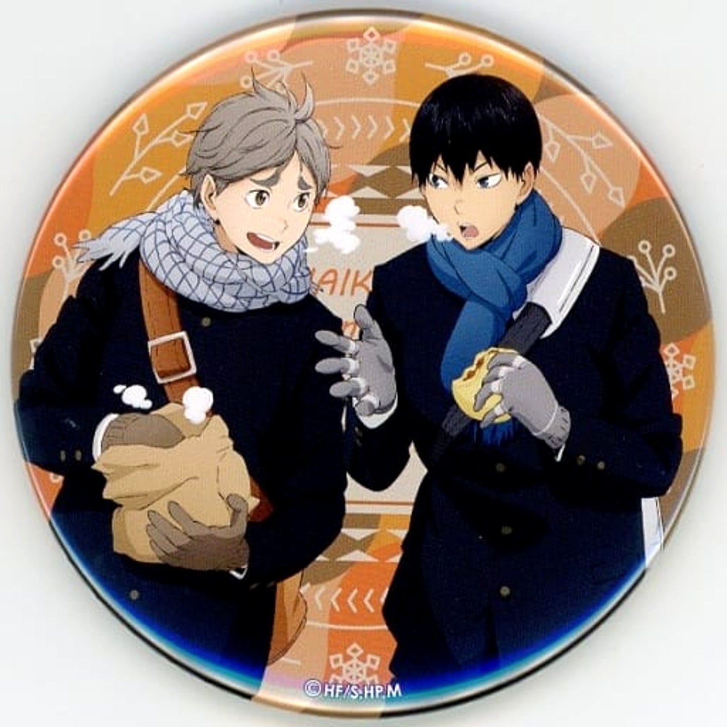 Tobio Kageyama Koushi Sugawara Haikyu!! Trading Big Button Autumn & Winter animate Limited [USED]