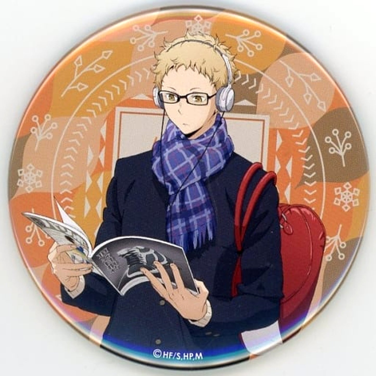 Kei Tsukishima Haikyu!! Trading Big Button Autumn & Winter animate Limited [USED]