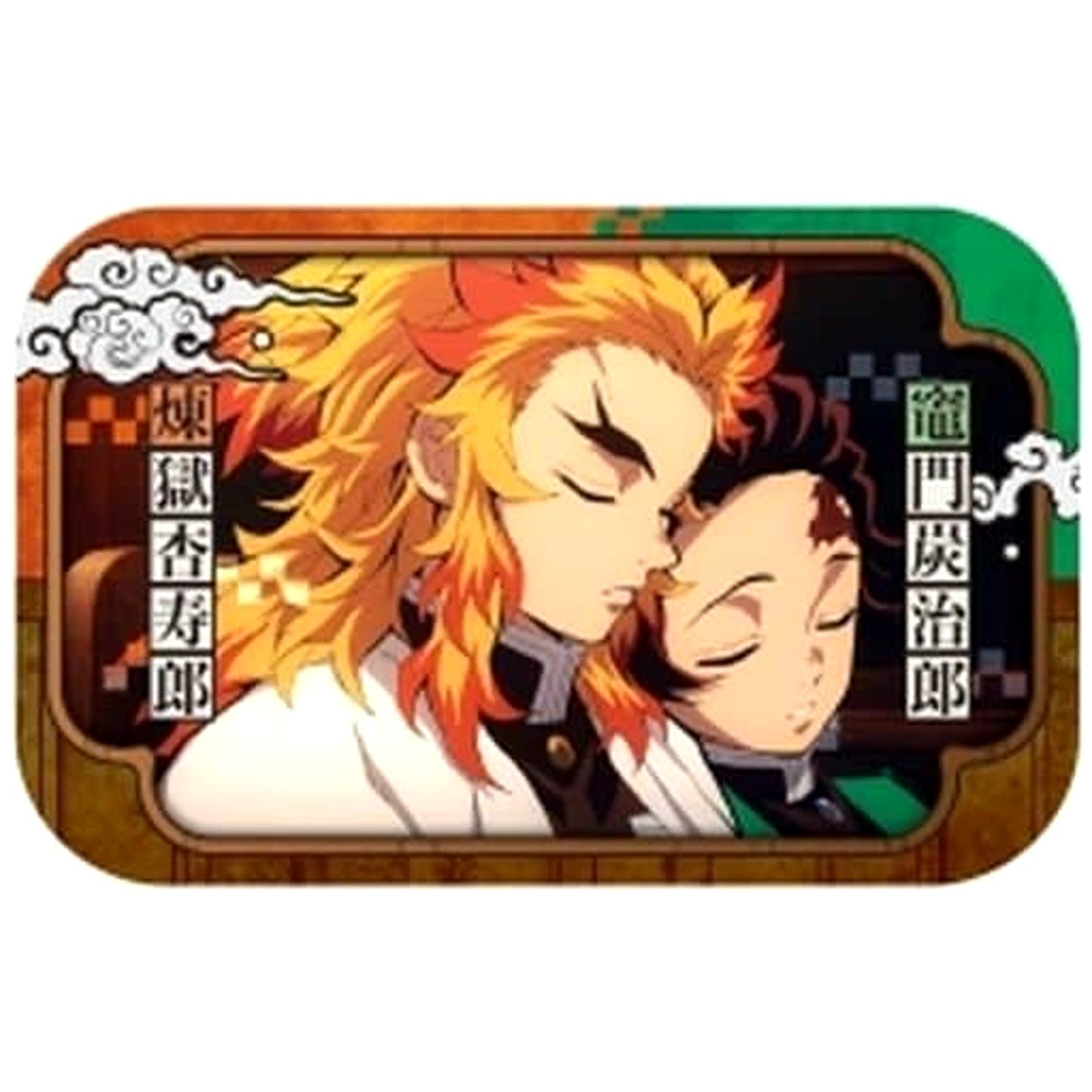 Demon Slayer: Kimetsu no Yaiba Kyojuro Rengoku Tanjiro Kamado Round Squiare Button 5 [USED]