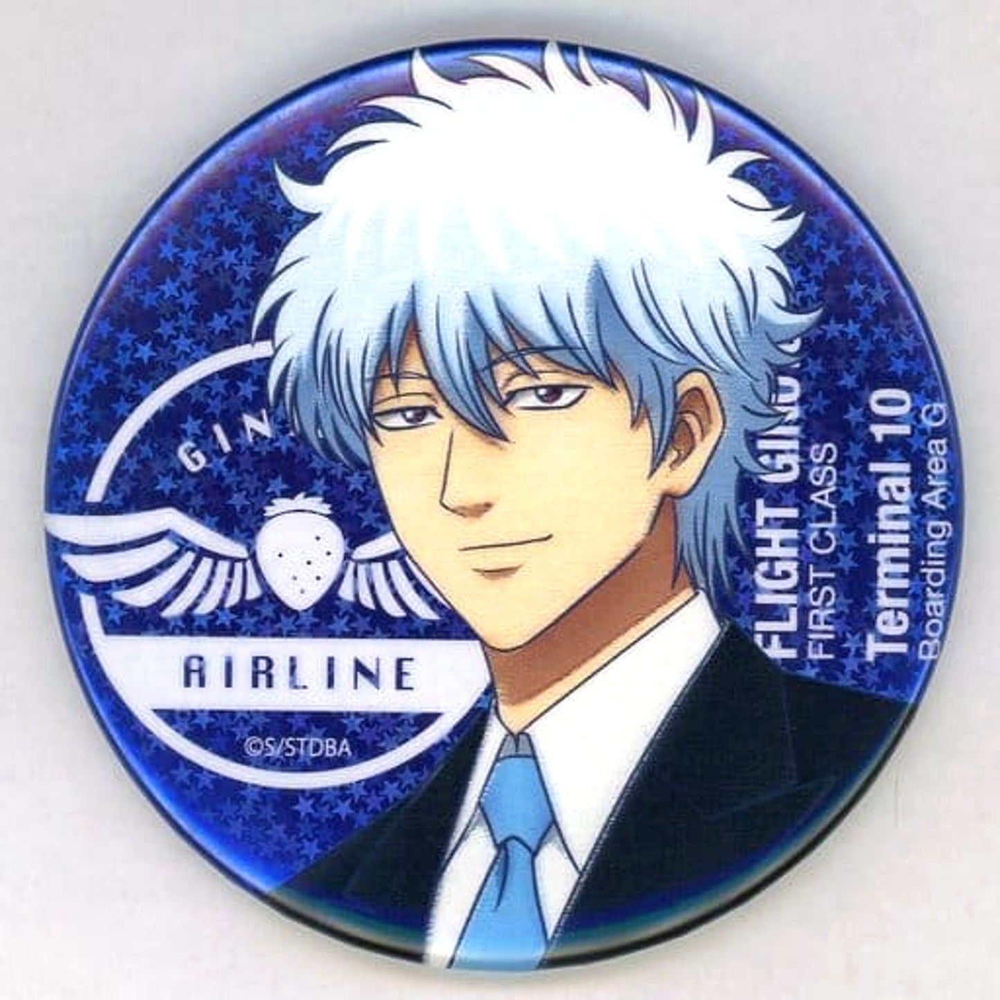 Gintoki Sakata Close-up Gintama Glitter Button Collection Pilot Ver. [USED]
