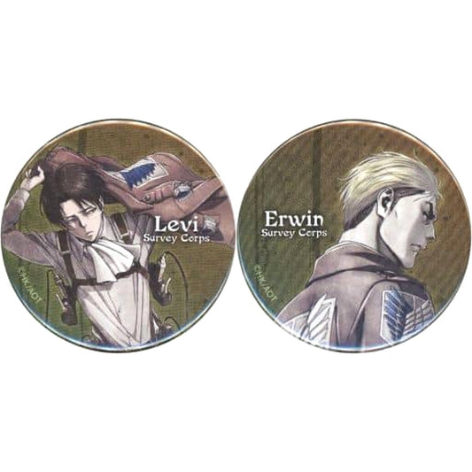 Attack on Titan Levi Ackerman Erwin Smith Can Badge Set Set of 2 Buttons [USED]