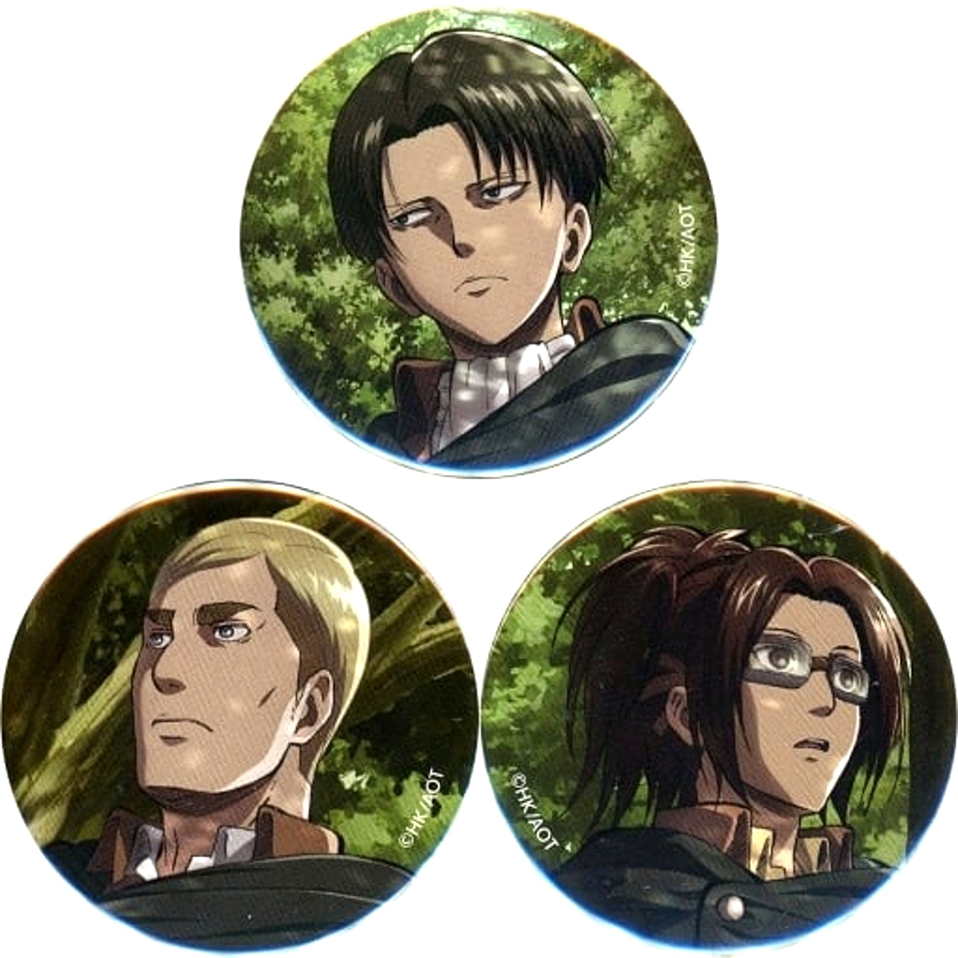 Levi & Erwin & Hange Badge Set of 3 Attack on Titan [USED]