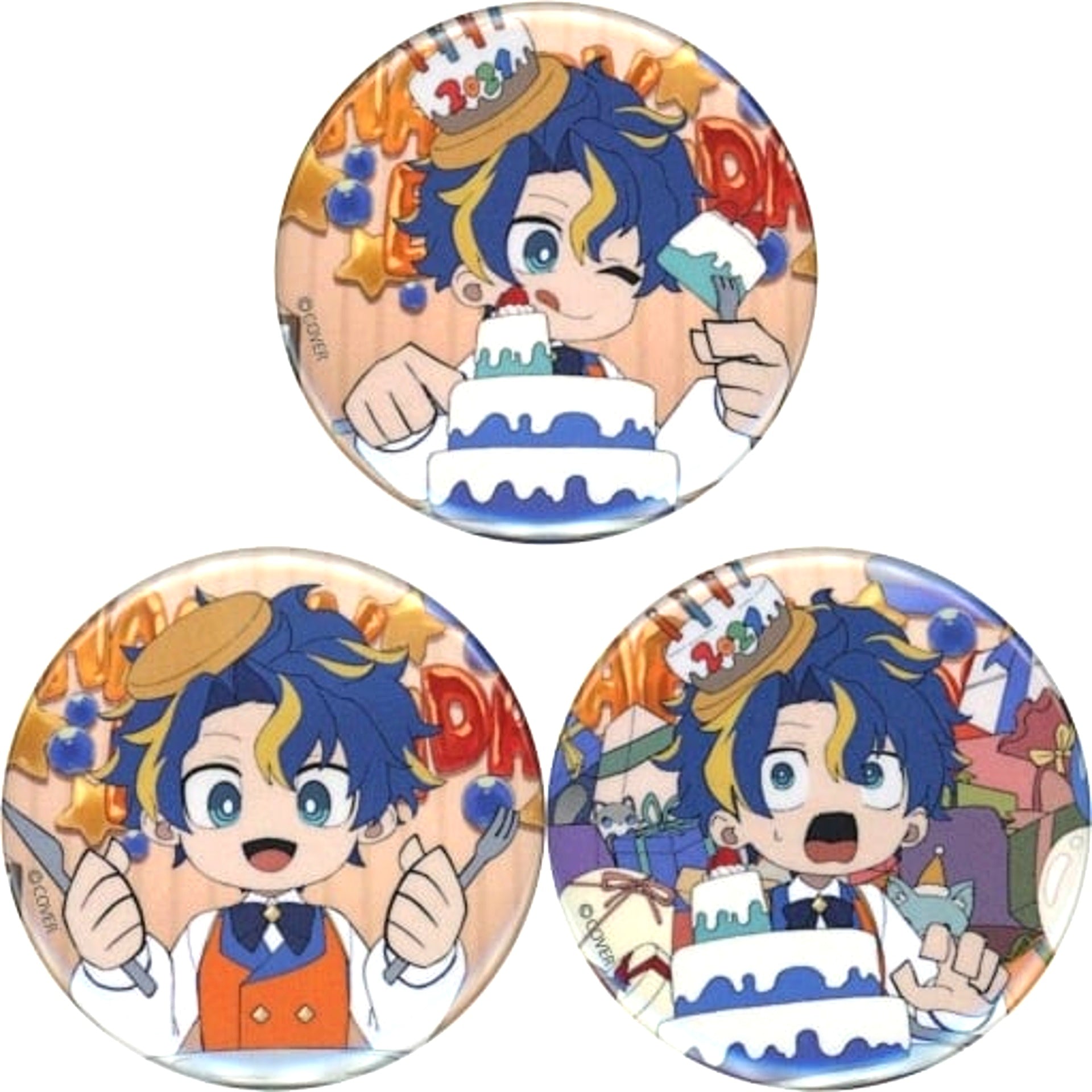 Set of 3 Astel Leda Hololive Rozuki Illustration Button Birthday 2021 [USED]
