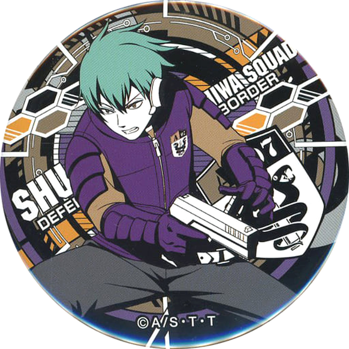 World Trigger Shuji Miwa Dodeka Can Badge Ablaze Buttons [USED]