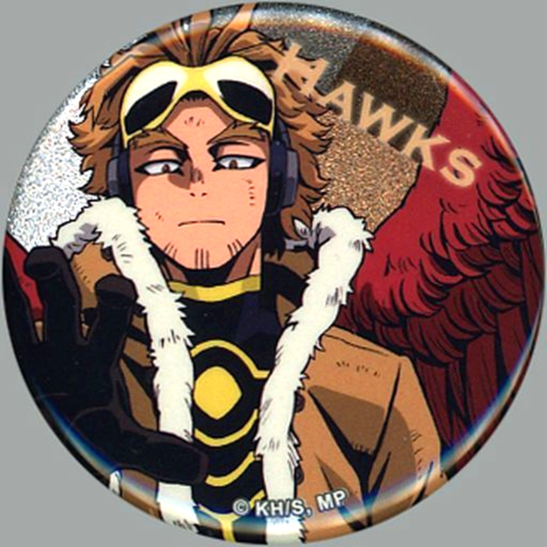 Hawks Glitter My Hero Academia Trading Button Grasp Victory with Your Hands! Hero Plaza Ltd [USED]