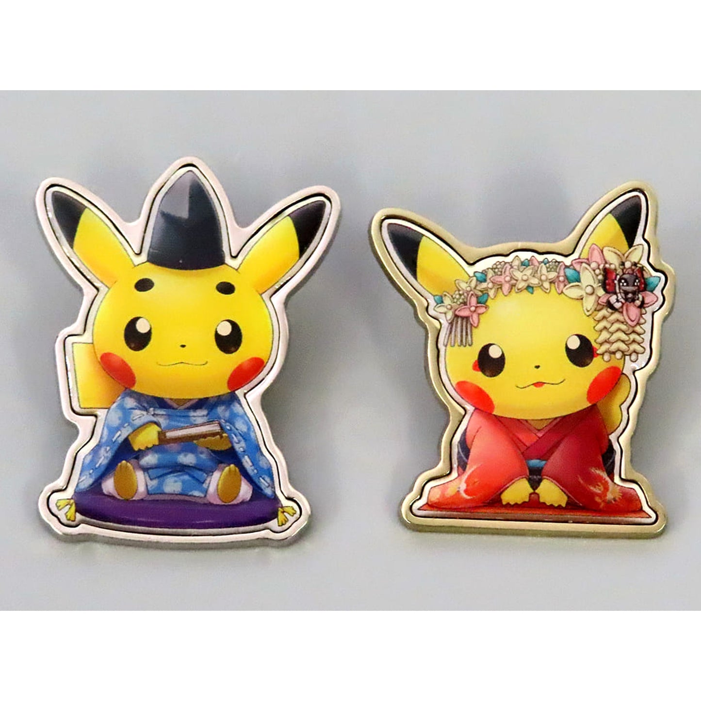 Pokemon Maikohan Pikachu Okuge-sama Pikachu (Pokemon) Sit Down Pins Set Pokemon Center Kyoto Limited Pins [USED]