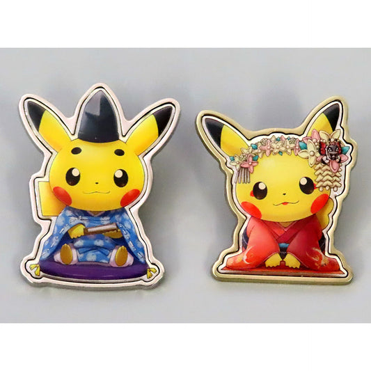 Pokemon Maikohan Pikachu Okuge-sama Pikachu (Pokemon) Sit Down Pins Set Pokemon Center Kyoto Limited Pins [USED]