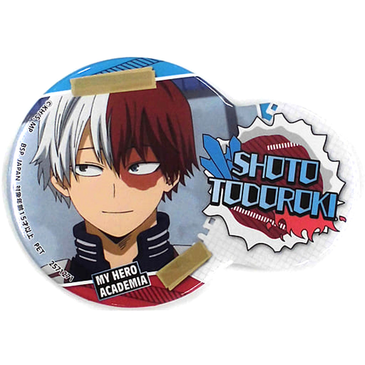 My Hero Academia Shoto Todoroki Nikoichi Can Badge Buttons [USED]