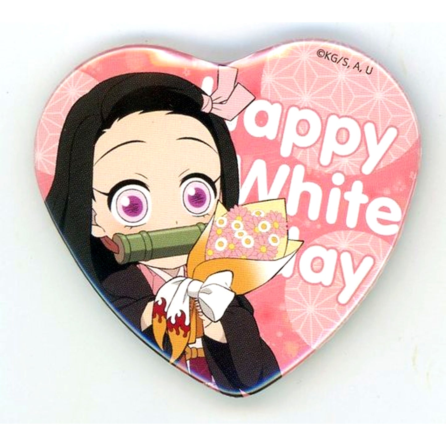Nezuko Kamado Heart Shaped Button Demon Slayer ufotable Collabo Cafe Dining White Day Event 2021 [USED]