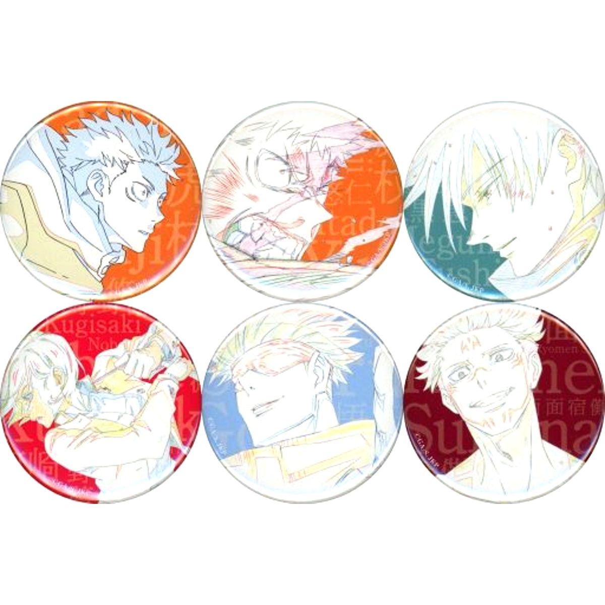 Set of 6 Jujutsu Kaisen Original Art Button Collection Vol.2 MAPPA SHOW CASE Goods [USED]