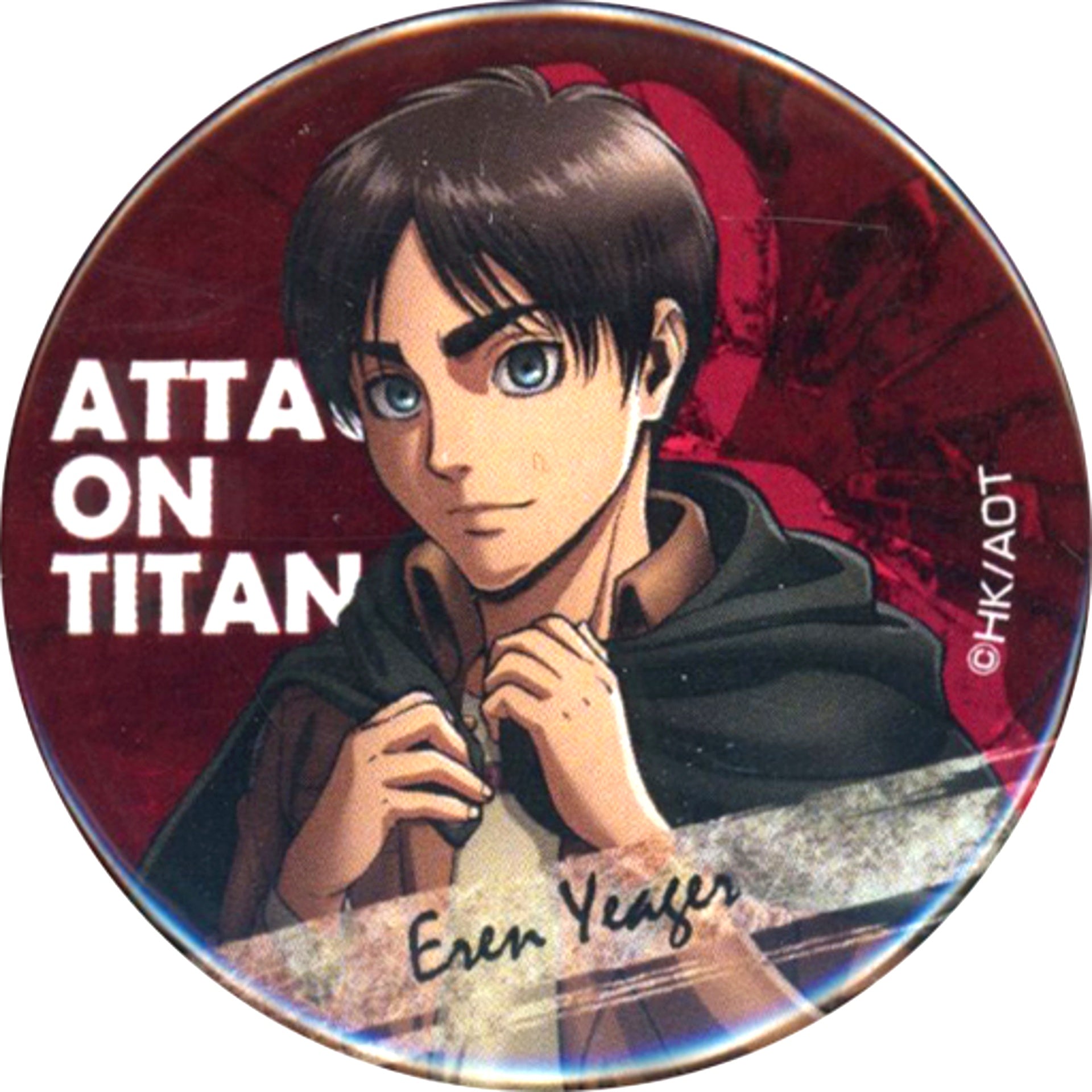 Eren Yeager Attack on Titan Illustration Button Pop-up Store Purchase Bonus [USED]
