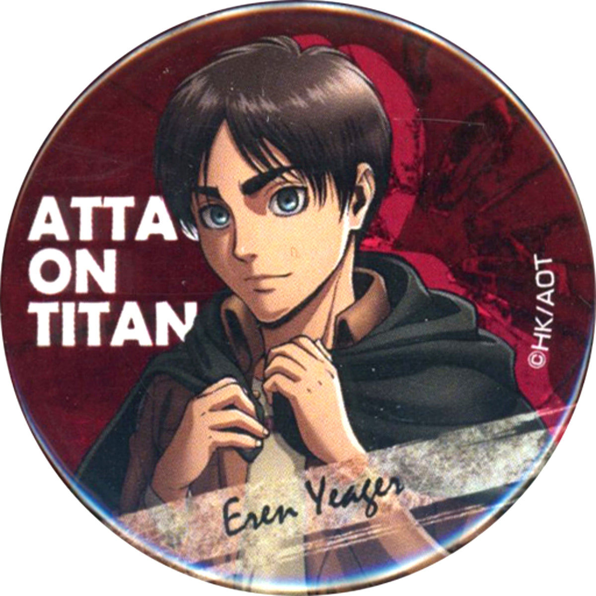 Eren Yeager Attack on Titan Illustration Button Pop-up Store Purchase Bonus [USED]
