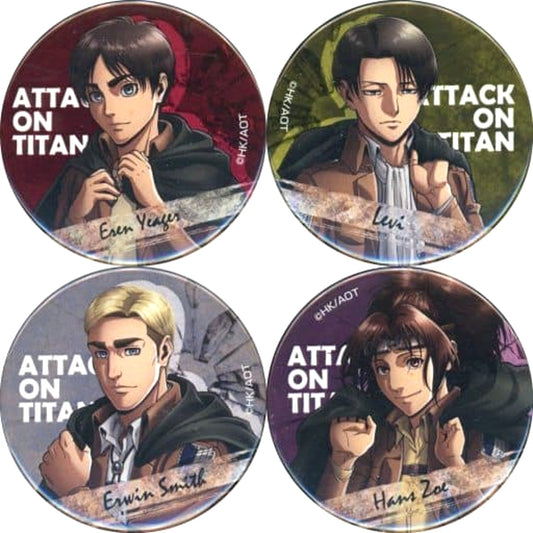 Attack on Titan Ellen Yeager & Others Newly Drawn Can Badge Pop Up Store Only Target Product Purchase Privilege All 4 Types Set Buttons [USED]