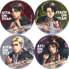 Attack on Titan Ellen Yeager & Others Newly Drawn Can Badge Pop Up Store Only Target Product Purchase Privilege All 4 Types Set Buttons [USED]