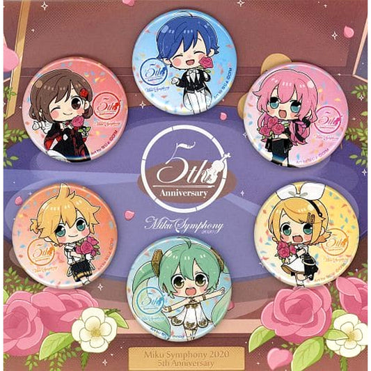 Set of 6 All Characters 5th Anniversary Mini Button Set Hatsune Miku Symphony 2020 Special Seat Bonus [USED]