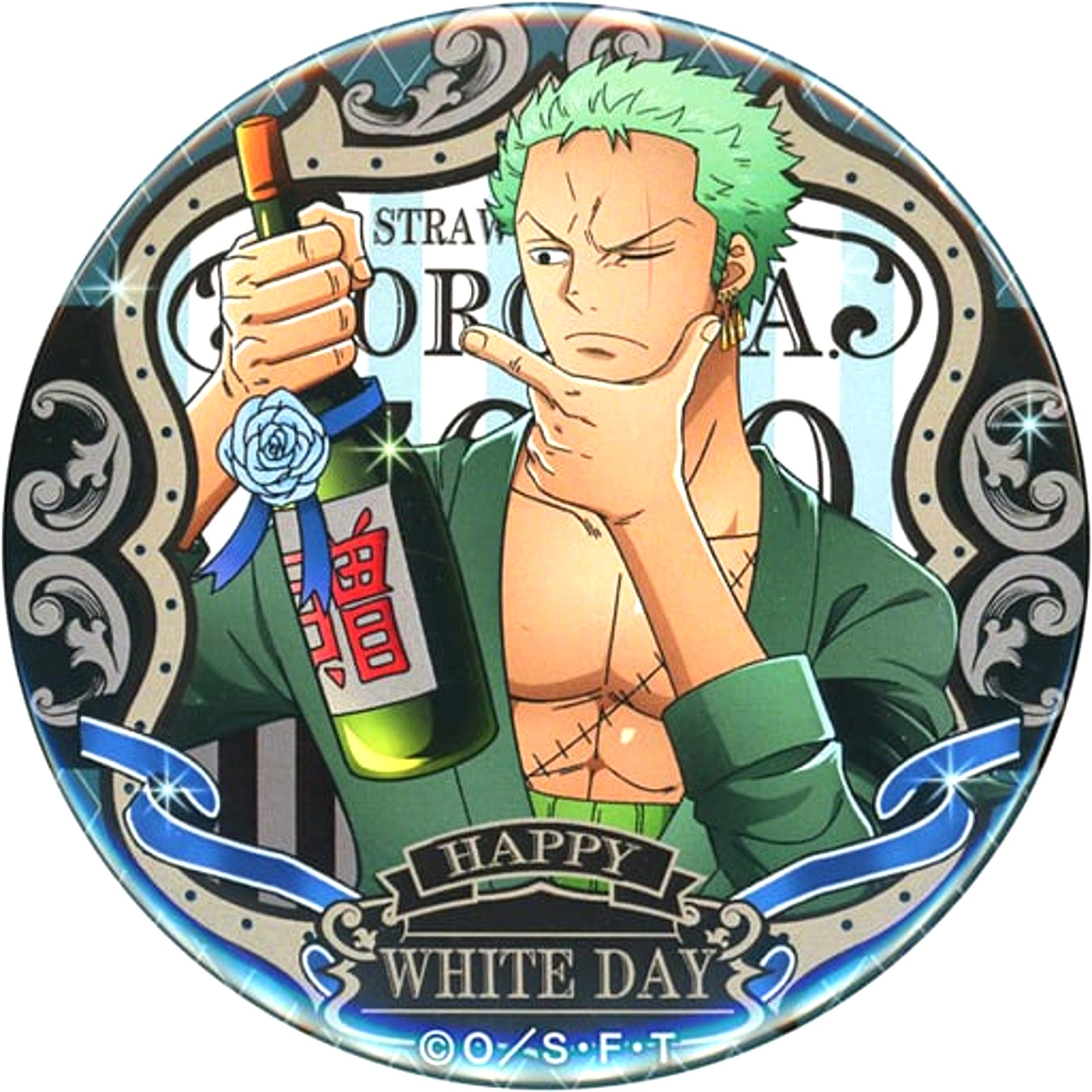 Roronoa Zoro One Piece YAKARA Button White Day Mugiwara Store Ltd [USED]