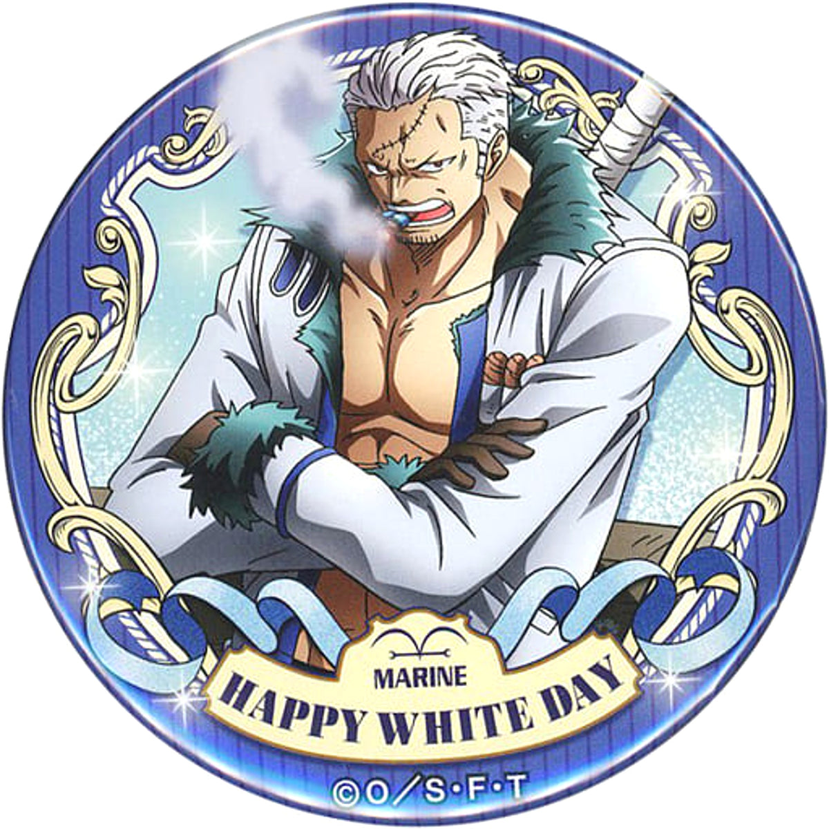 One Piece Smoker Yakara Can Badge White Day Straw Store Limited Buttons [USED]