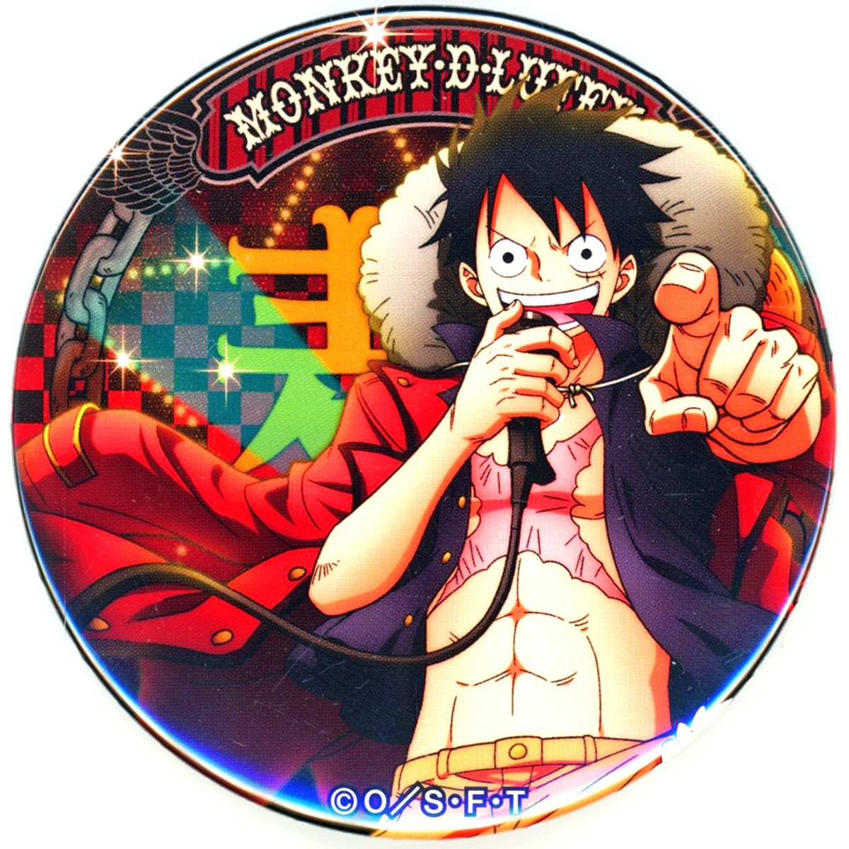 Monkey D. Luffy One Piece Yakara Button 15th Wave MUSIC [USED]