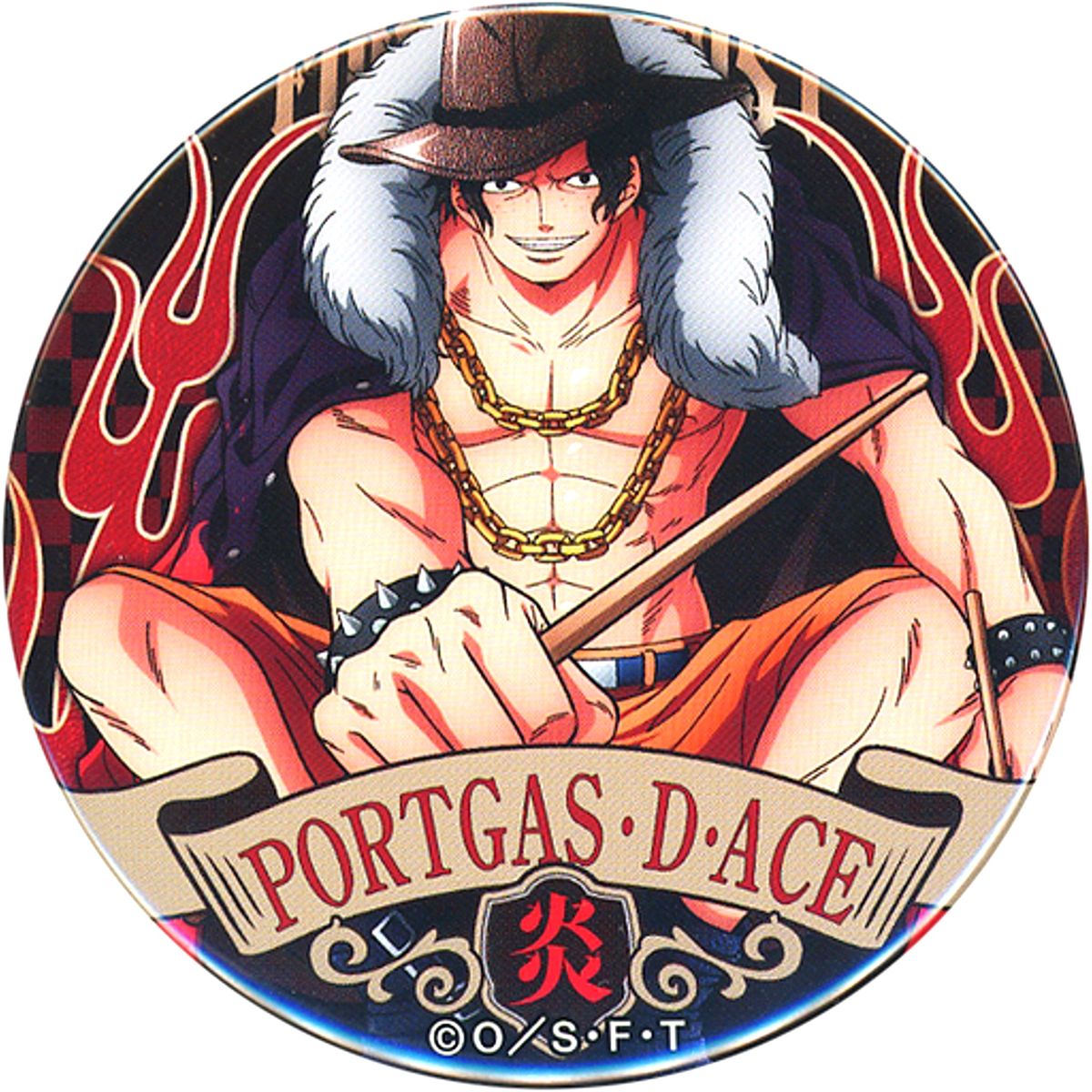 Portgas D. Ace One Piece Yakara 15th Series MUSIC Button [USED]